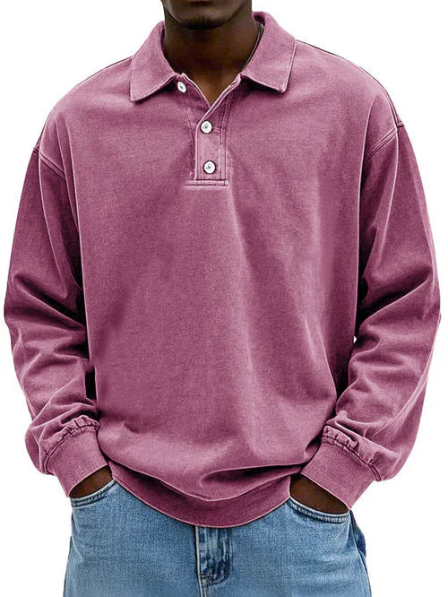 Ethan | Men’s Casual Long Sleeve Polo Shirt