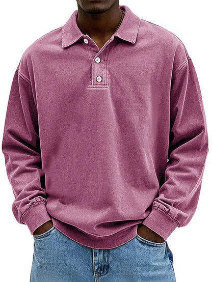Ethan | Men’s Casual Long Sleeve Polo Shirt