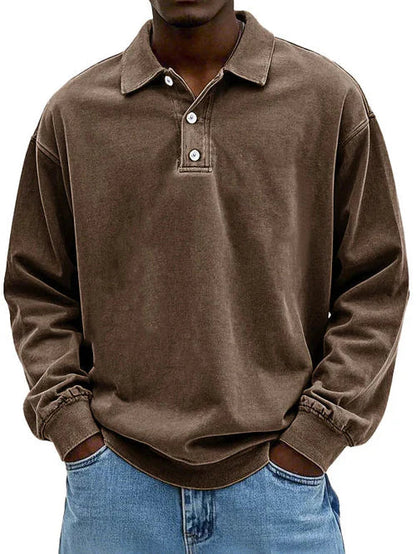Ethan | Men’s Casual Long Sleeve Polo Shirt