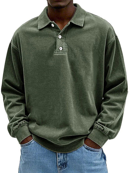 Ethan | Men’s Casual Long Sleeve Polo Shirt