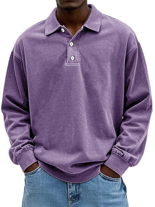 Ethan | Men’s Casual Long Sleeve Polo Shirt