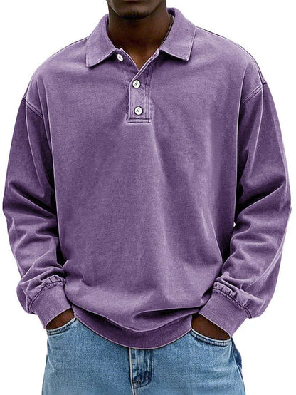 Ethan | Men’s Casual Long Sleeve Polo Shirt