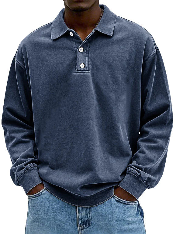 Maxime Men's Long Sleeved Polo Shirt