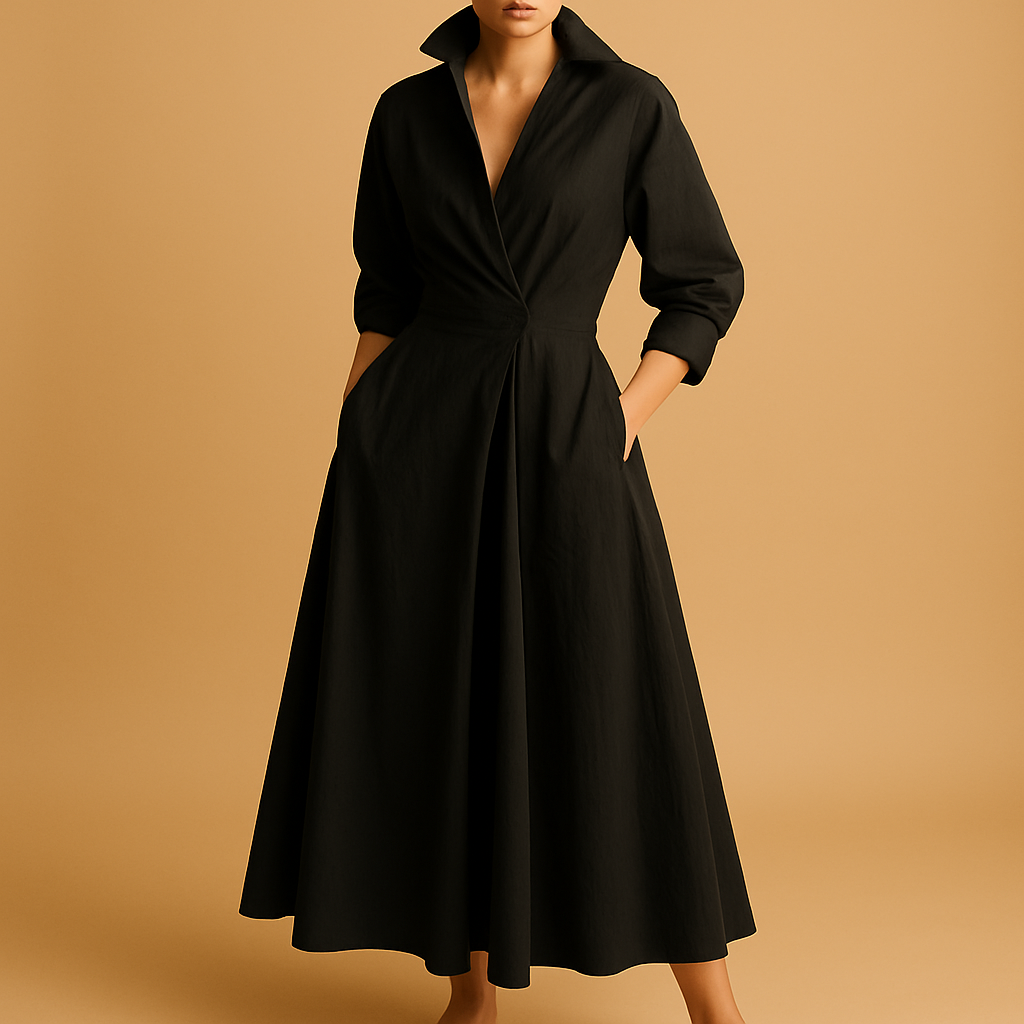 Women's Long Sleeve Maxi Dress Printed - 
Fashinoza