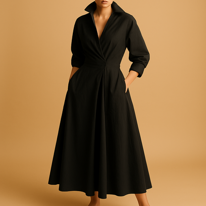 Women's Long Sleeve Maxi Dress Printed - 
Fashinoza