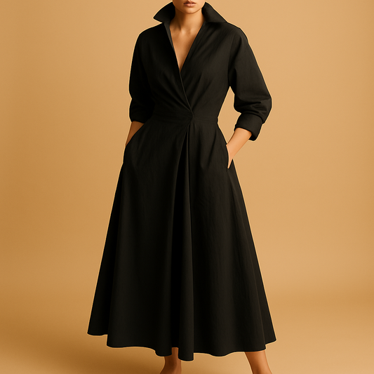 Women's Long Sleeve Maxi Dress Printed - 
Fashinoza