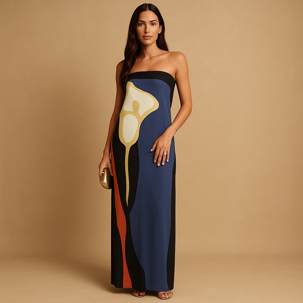 Women's Printed Summer Dress Flattering Fit - 
Fashinoza