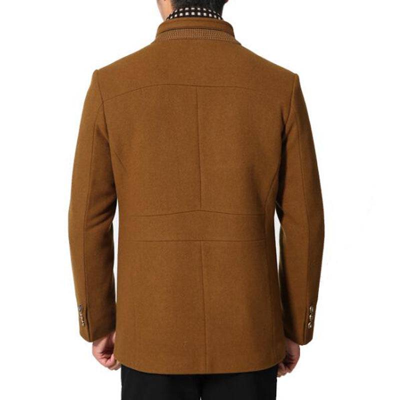 Wool Cashmere Detachable Scarf Coat - Saint Drako