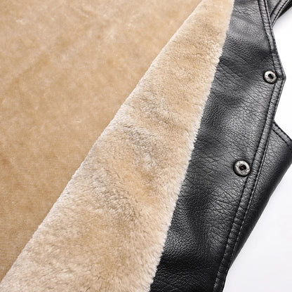 Nado Mens Fleece Lined Leather Vest