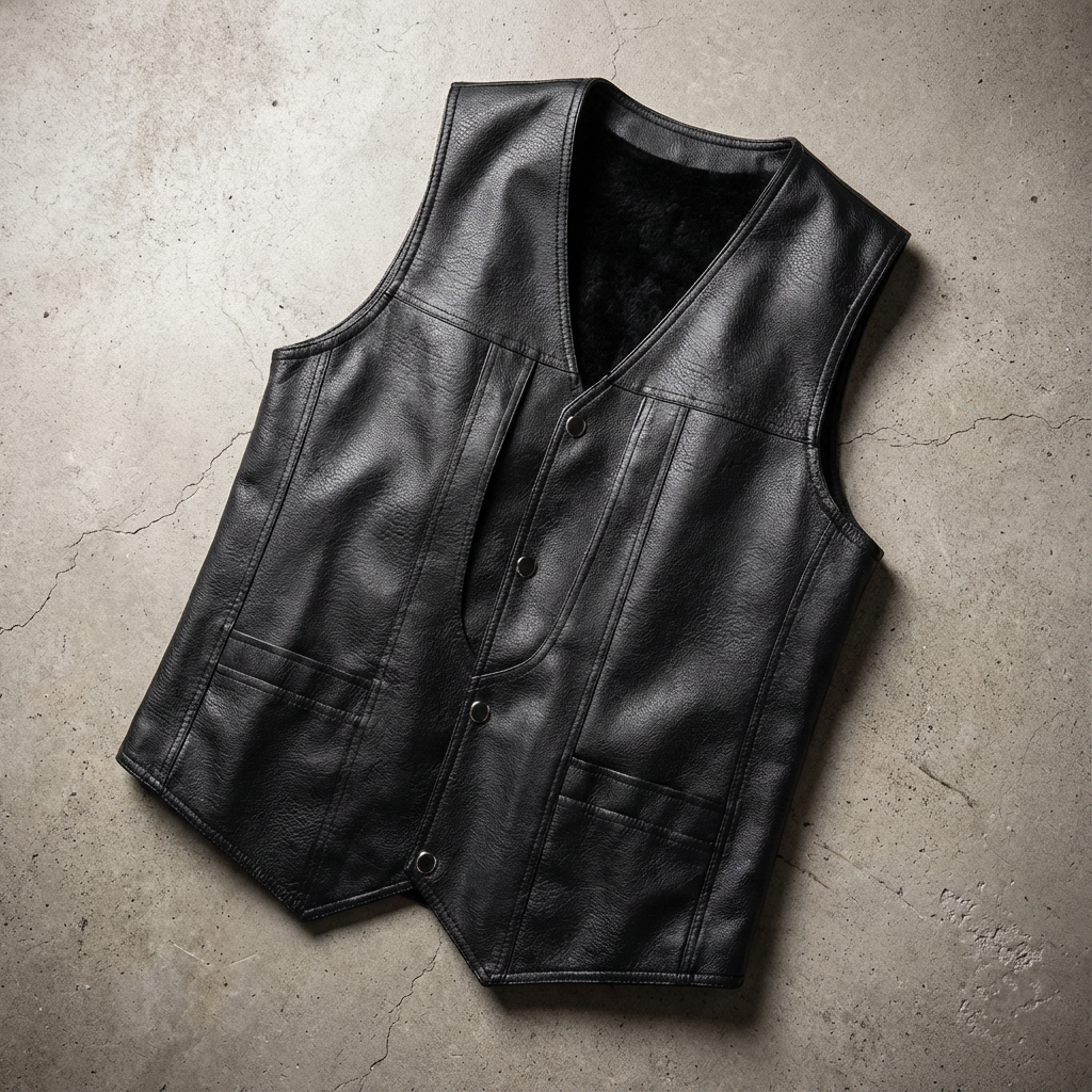 Nado Mens Fleece Lined Leather Vest