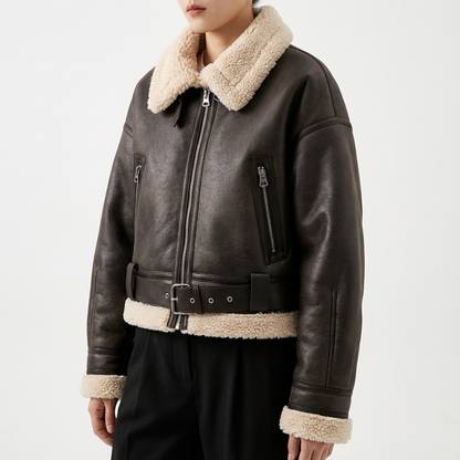 Women's Shearling Coat - 
Fashinoza