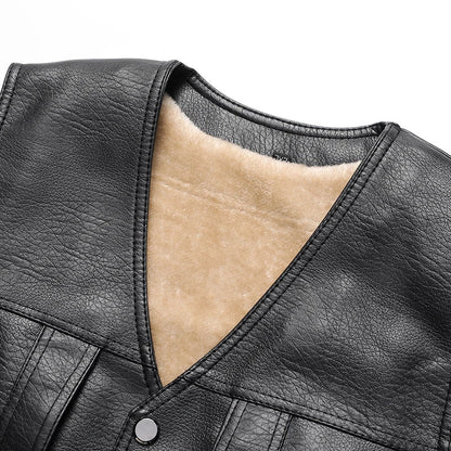 Nado Mens Fleece Lined Leather Vest