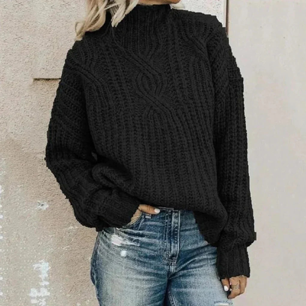Women's Knit Sweater Subtle Texture - Fashinoza