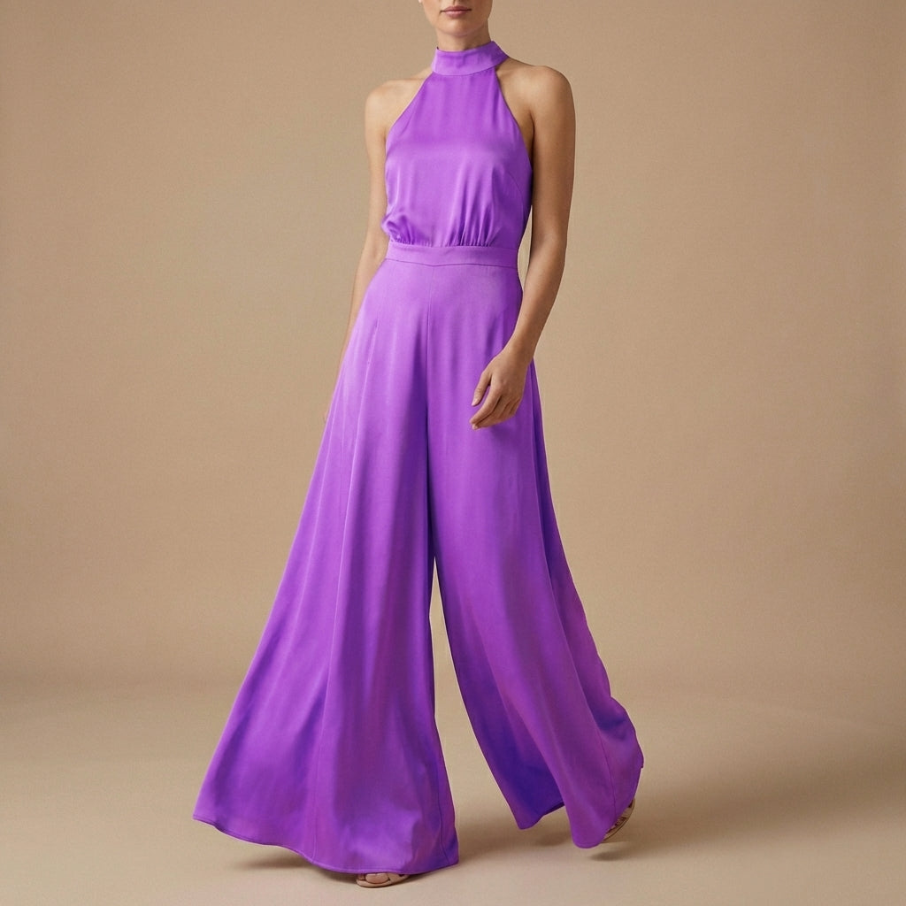 Women's Halter Neck Jumpsuit Wide Leg