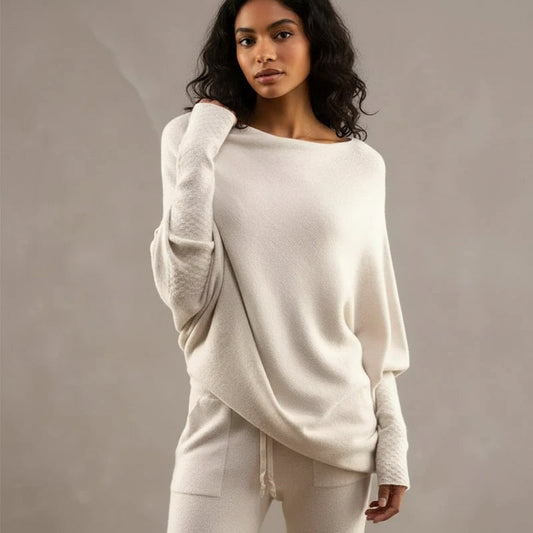 Women's Oversized Sweater Wide Neck - Fashinoza