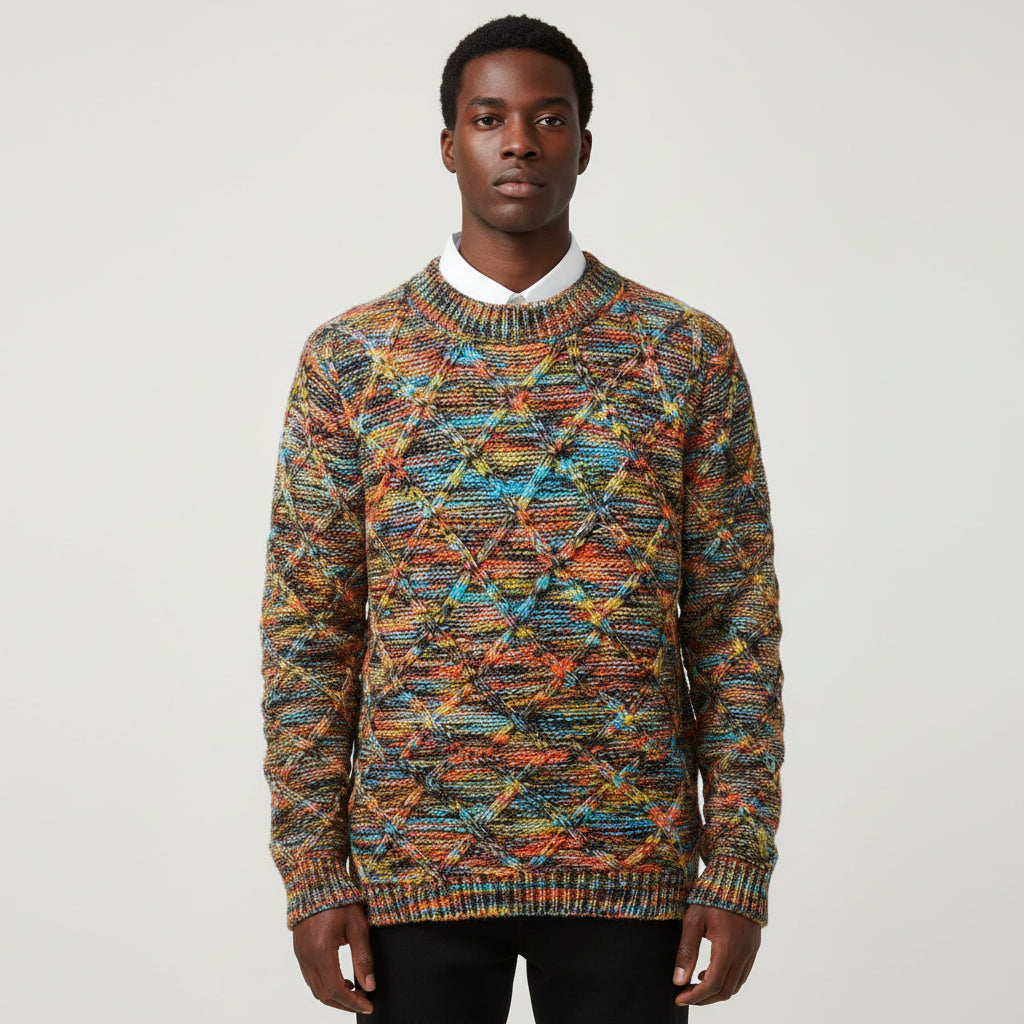 Men's Crew Neck Knit Sweater - Fashinoza