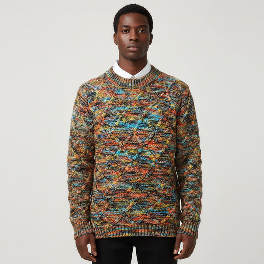 Men's Crew Neck Knit Sweater - Fashinoza