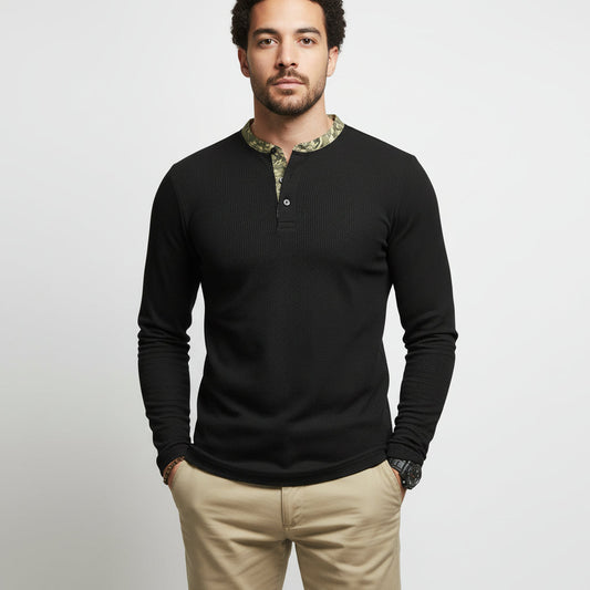 Lucas | Men's Spring Long-Sleeve Henley T-Shirt