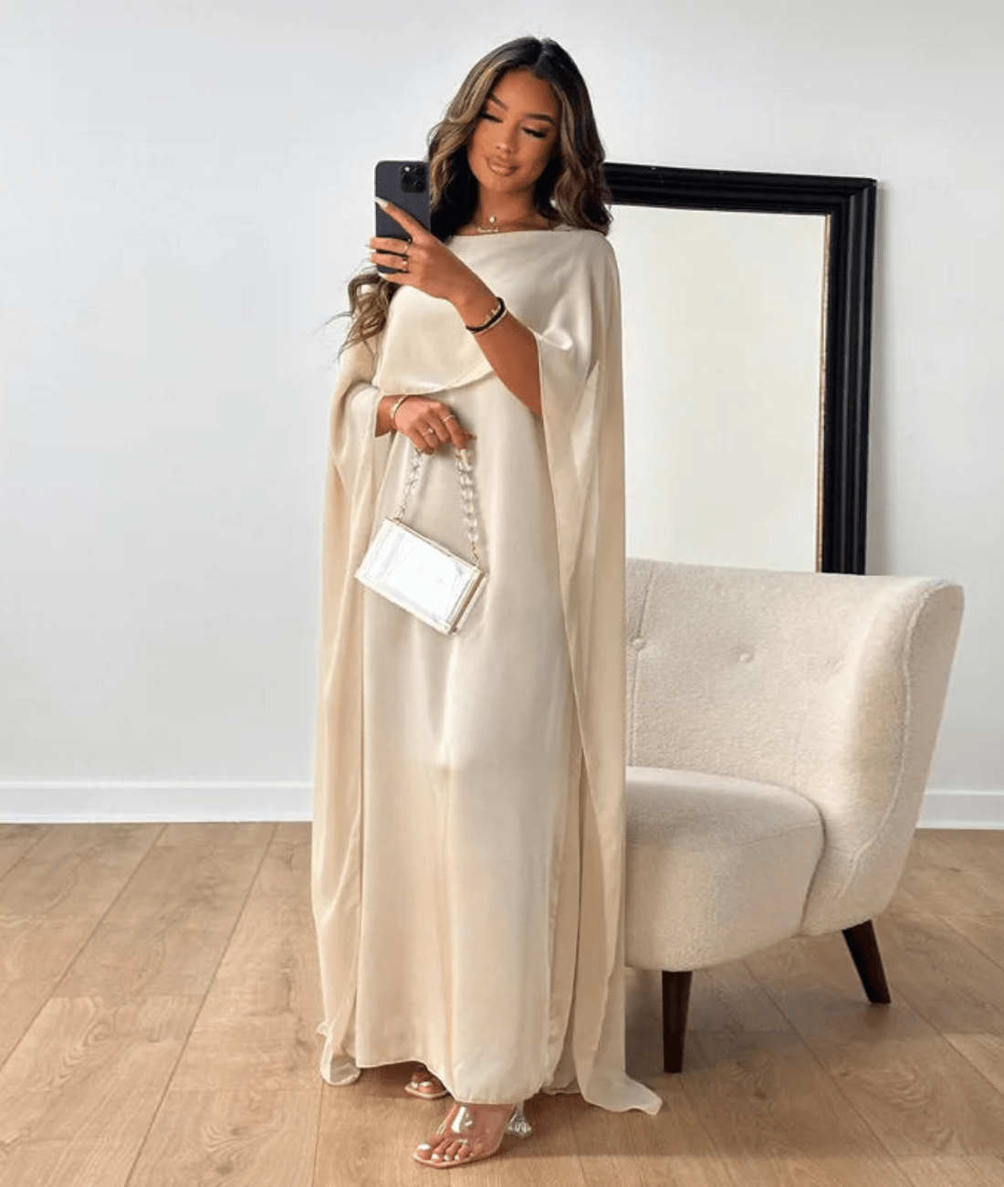 Women's Maxi Cape Dress - Fashinoza
