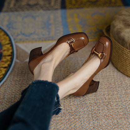 Image of Rachel | Women's Block Heel Slip-On Shoes