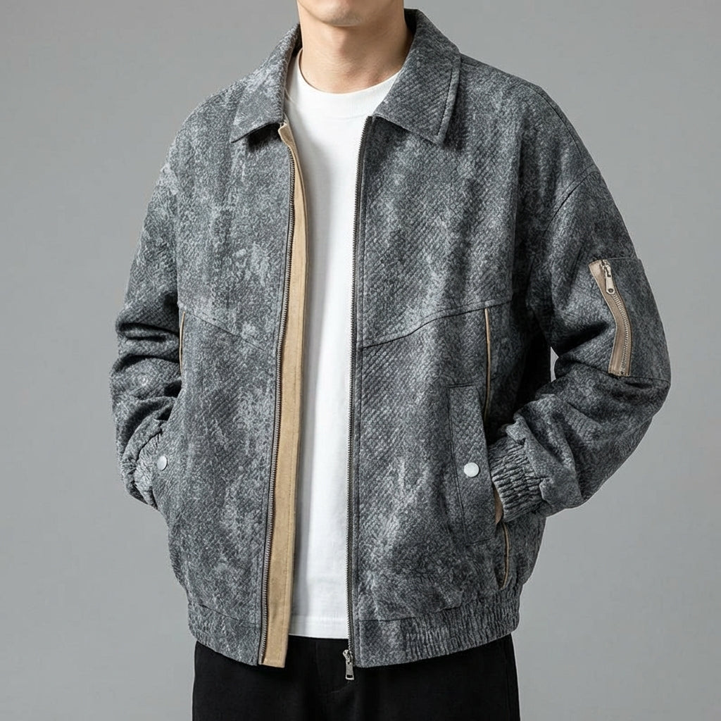 Men's Full Zip Bomber Jacket - Fashinoza