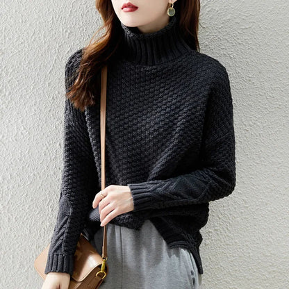Image of Reba | Women's Turtleneck Knit Sweater