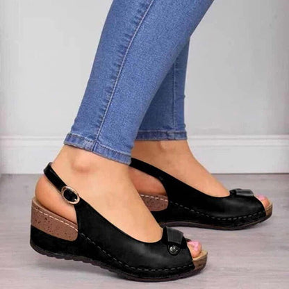 Image of Rebecca | Women's Peep Toe Wedge Heel Sandals