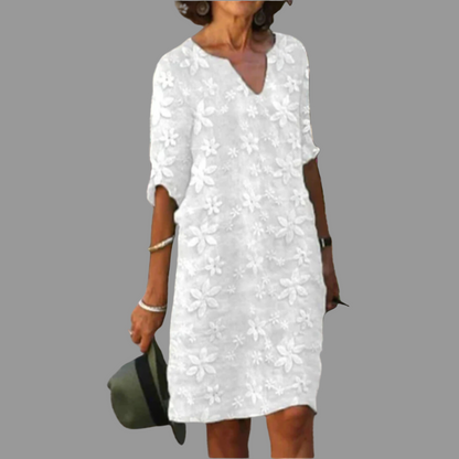 Women's Floral Midi Dress Modern Style - Fashinoza