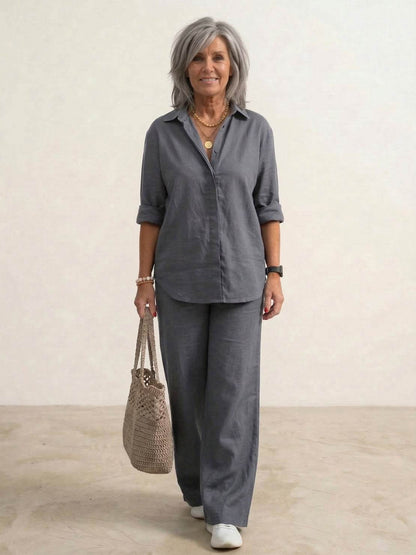 Vivian Women's Casual Shirt And Pants Set