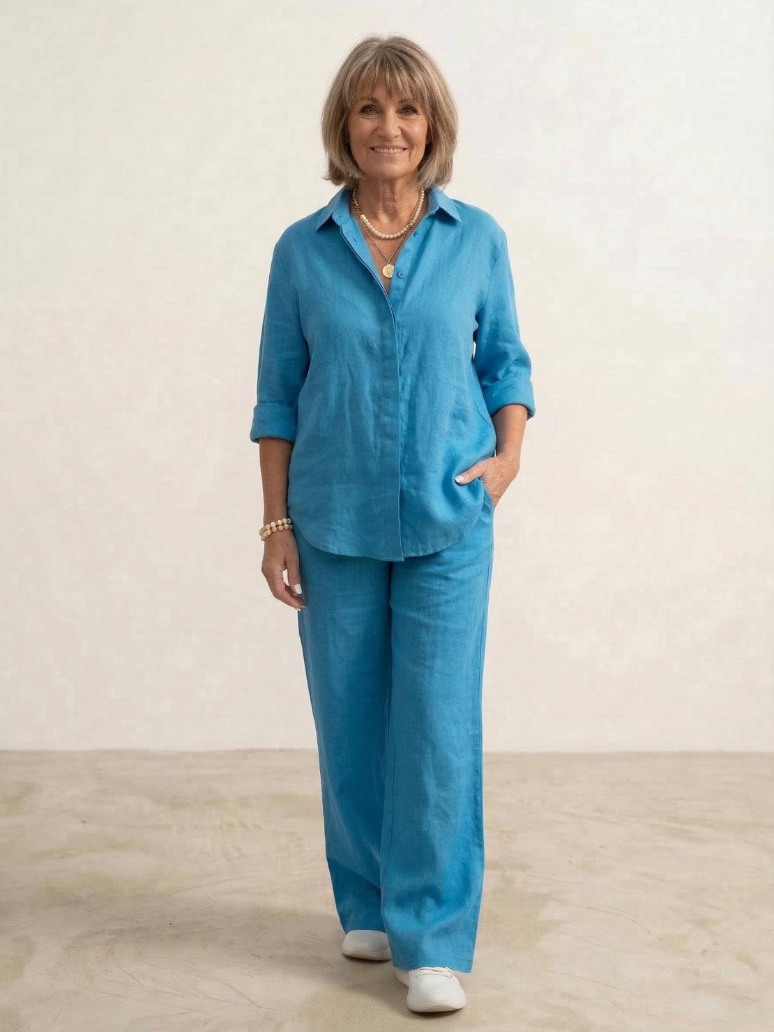 Vivian Women's Casual Shirt And Pants Set