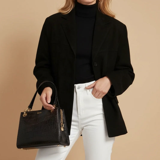 Women's Relaxed Fit Blazer Jacket - Fashinoza