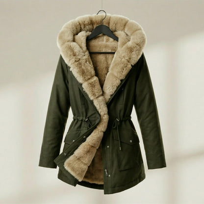 Image of Renee | Women's Fur Trimmed Hooded Coat