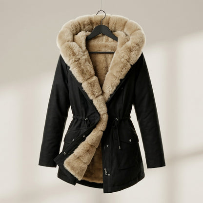 Image of Renee | Women's Fur Trimmed Hooded Coat