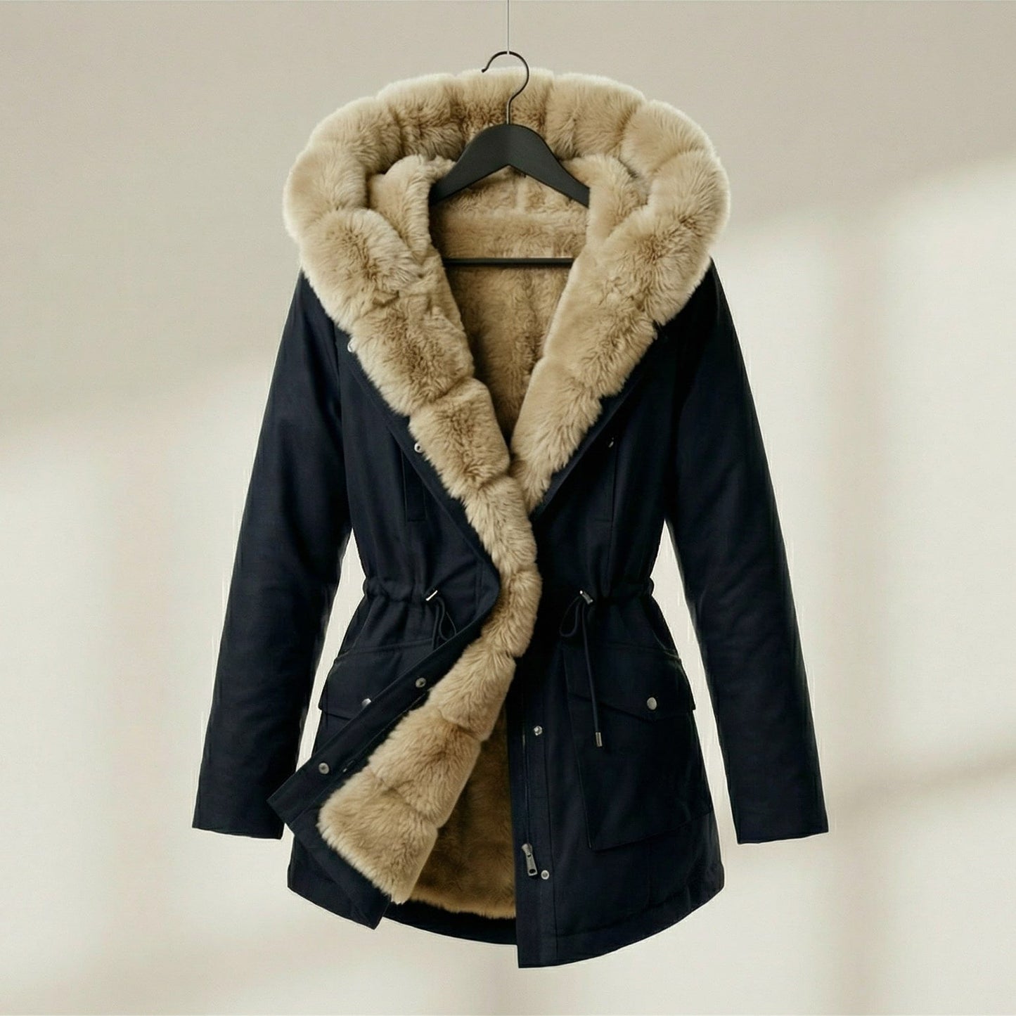 Image of Renee | Women's Fur Trimmed Hooded Coat