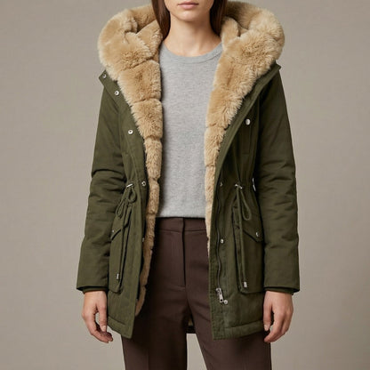 Image of Renee | Women's Fur Trimmed Hooded Coat