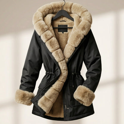 Image of Renee | Women's Fur Trimmed Hooded Coat