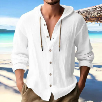 Image of Reuben | Men's Hooded Button-Down Casual Shirt