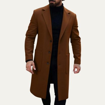 Men's Slim Fit Wool Overcoat Classic Winter