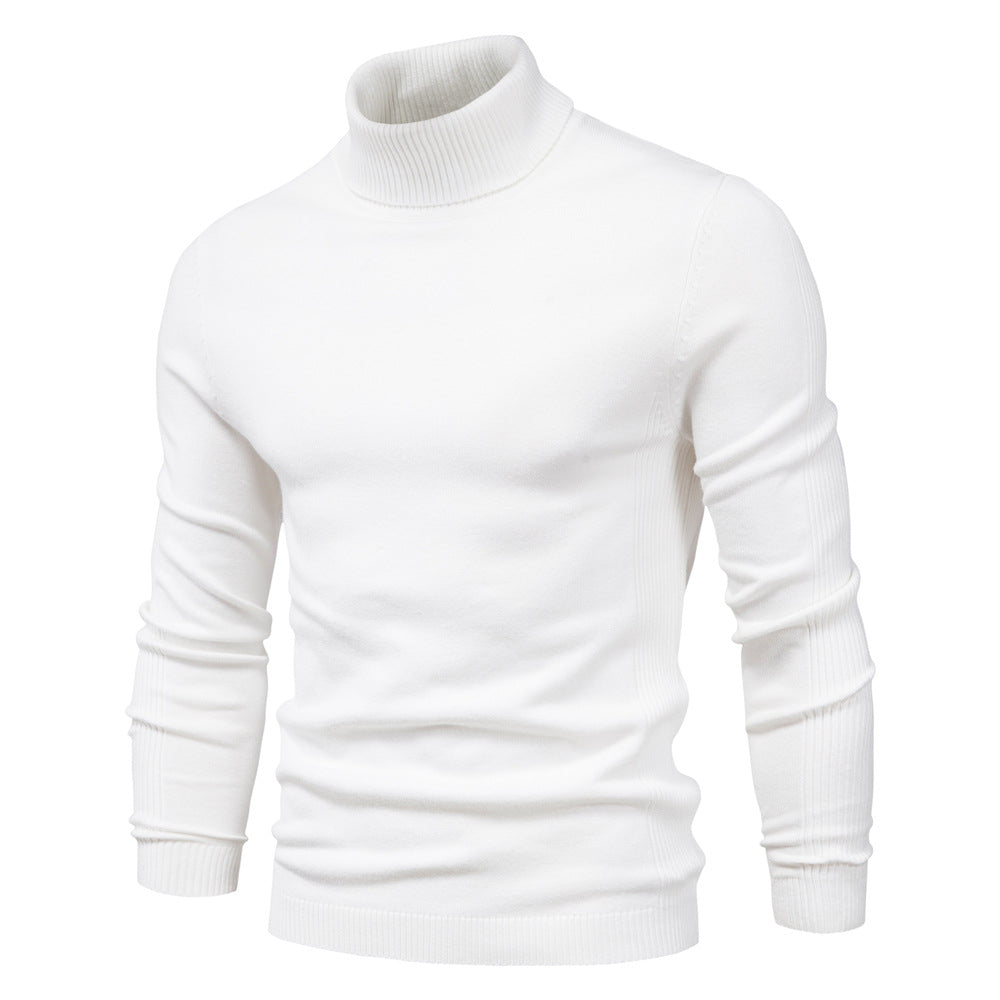Men's Ribbed Turtleneck Knit Sweater - Fashinoza