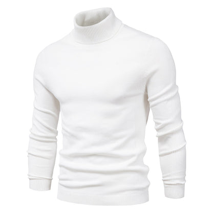 Men's Ribbed Turtleneck Knit Sweater - Fashinoza