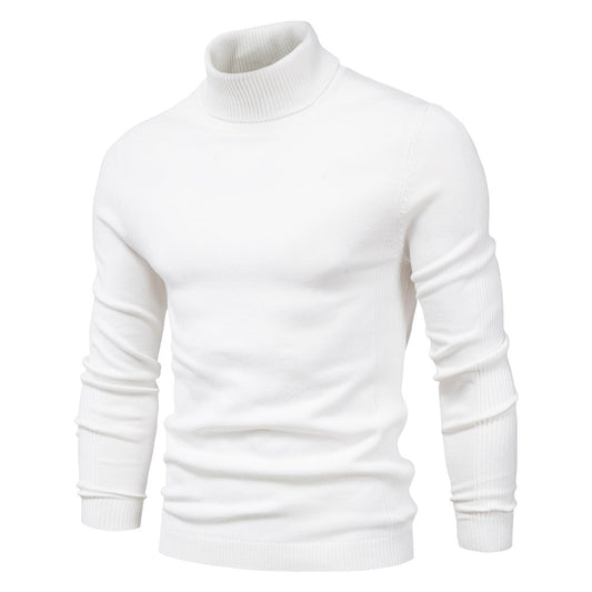 Men's Ribbed Turtleneck Knit Sweater - Fashinoza