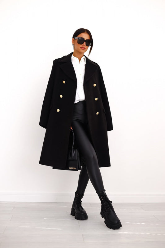 Riley Women's Double Breasted Wool Coat - Fashinoza