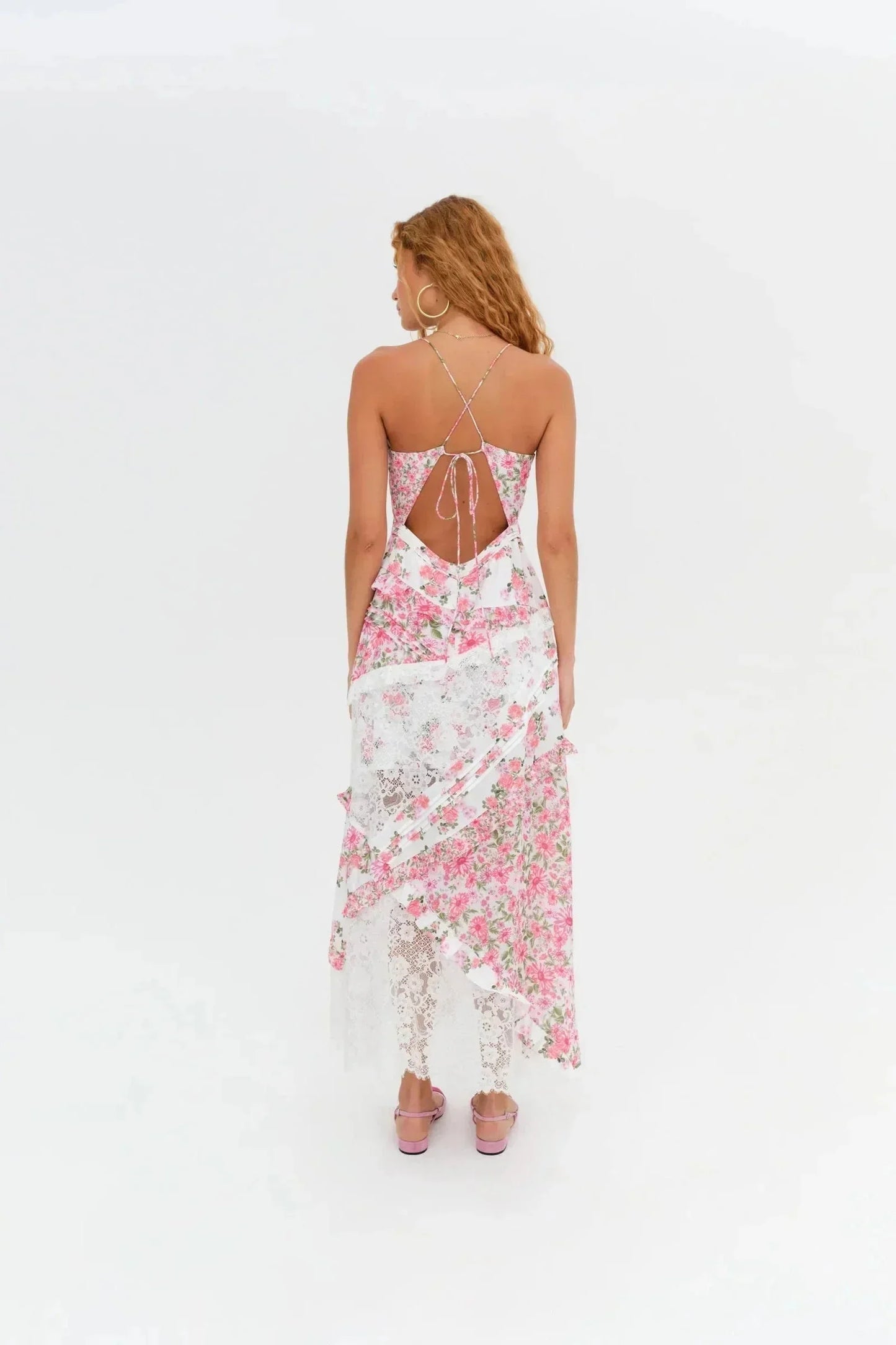 Women's Floral Lace Long Dress