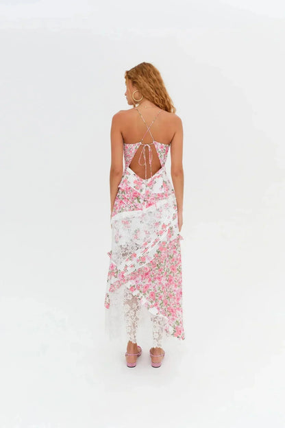 Women's Floral Lace Long Dress