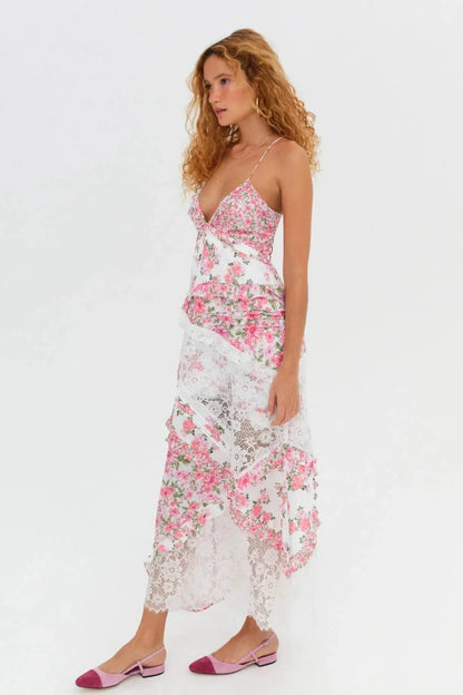Women's Floral Lace Long Dress