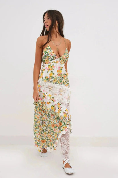 Women's Floral Lace Long Dress