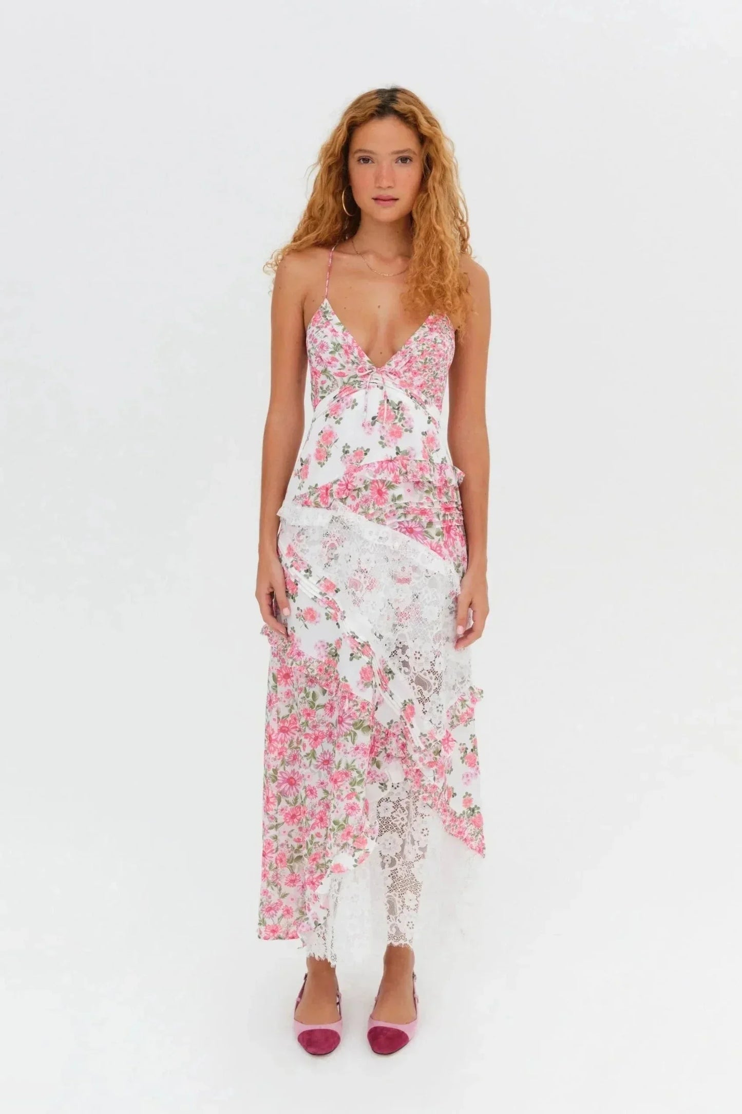 Women's Floral Lace Long Dress