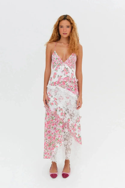 Women's Floral Lace Long Dress
