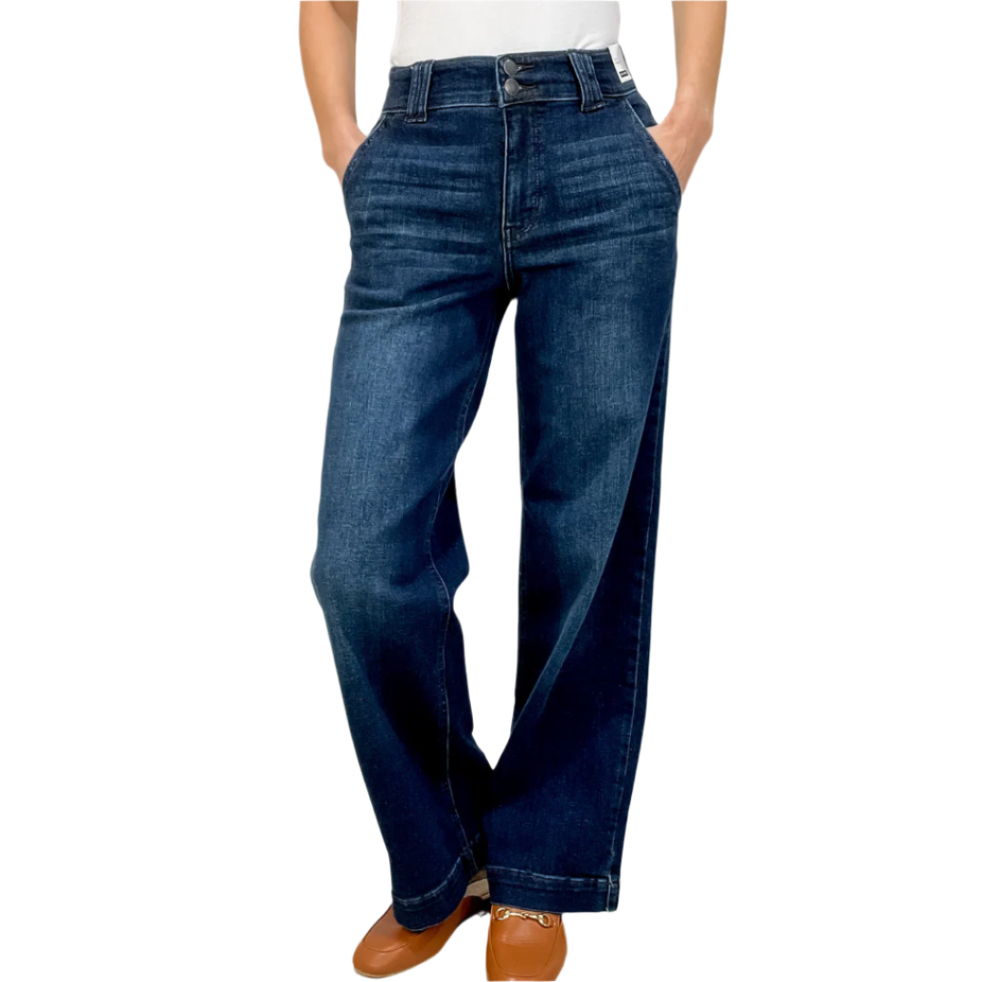 Women's High-Waisted Wide Leg Jeans - Fashinoza