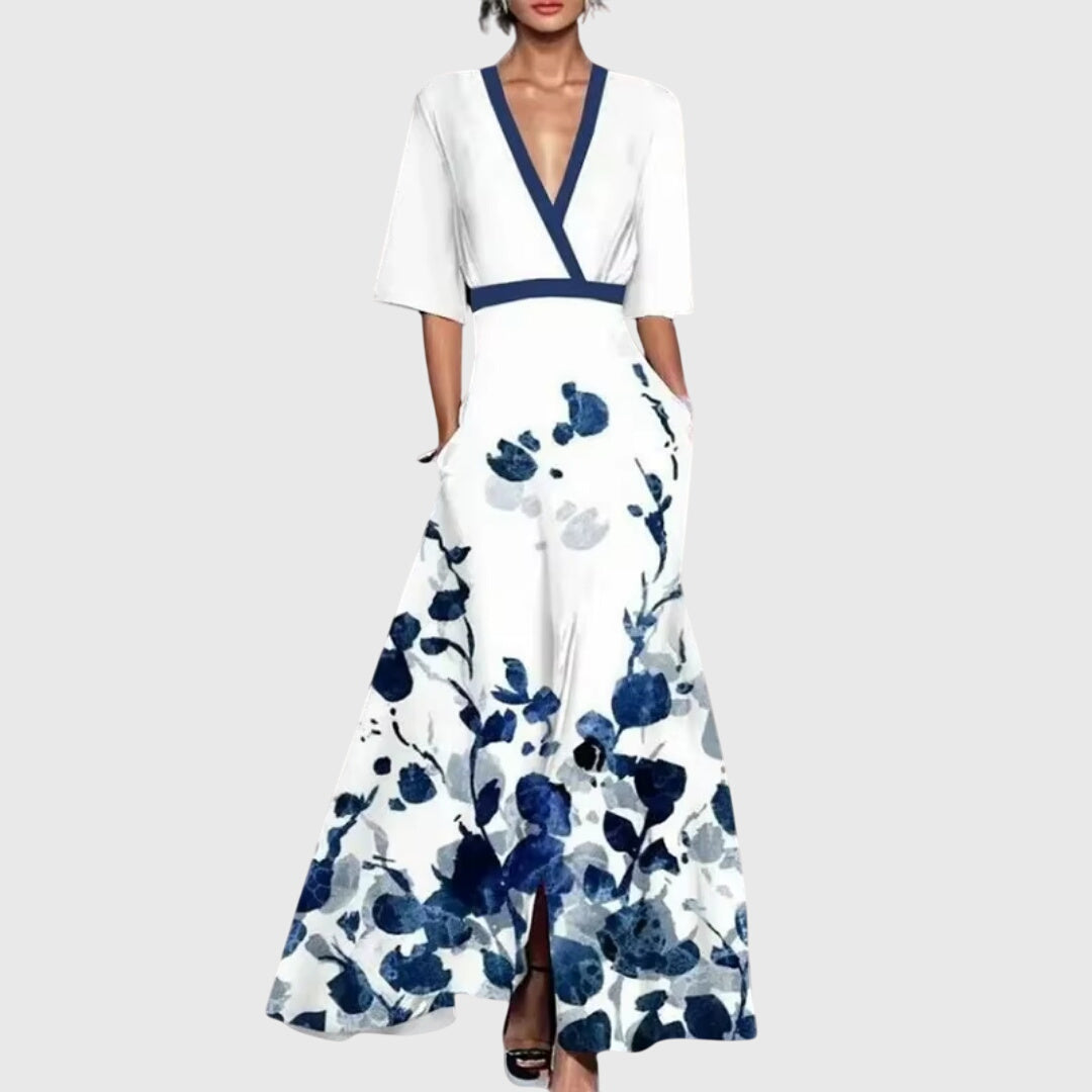 Women's Floral Maxi Dress Wrap Style - 
Fashinoza